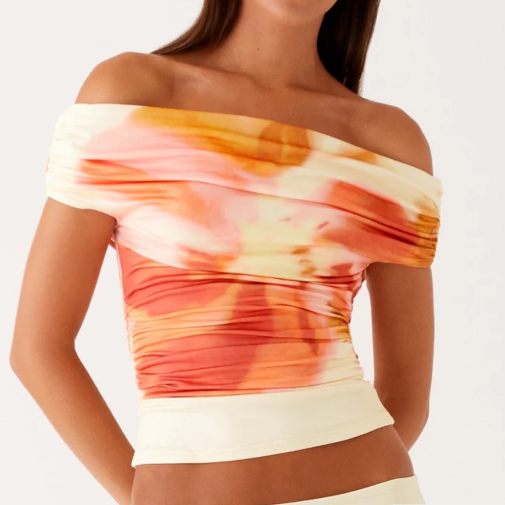 Peppermayo Satin Blouse - Cream and Red - Picture 4 of 4